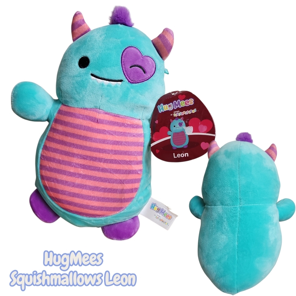 Squishmallows HugMees 10" Leon Valentine Monster Plush 2023 NWT